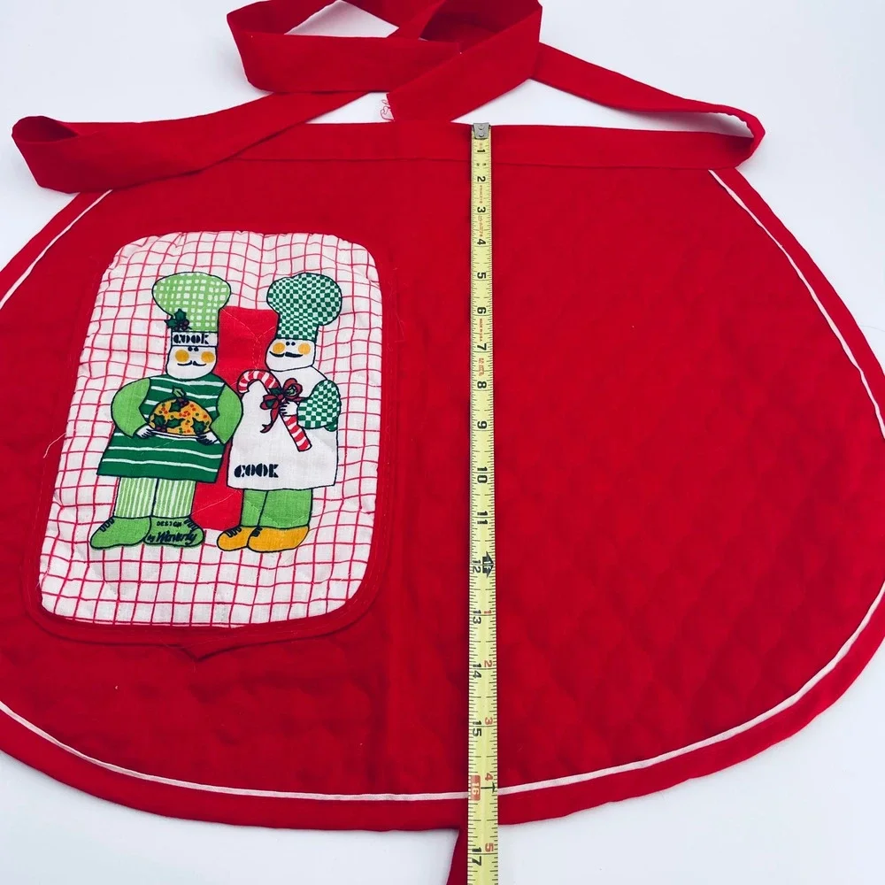 Vintage Half Apron Christmas Holiday Cooking Apron‎ with Matching Pot Holder